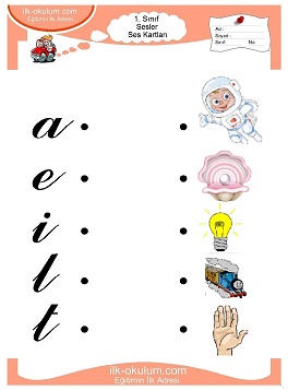 Çocuklar İçin Sesler Eşleştirme Çalışma Sayfaları 